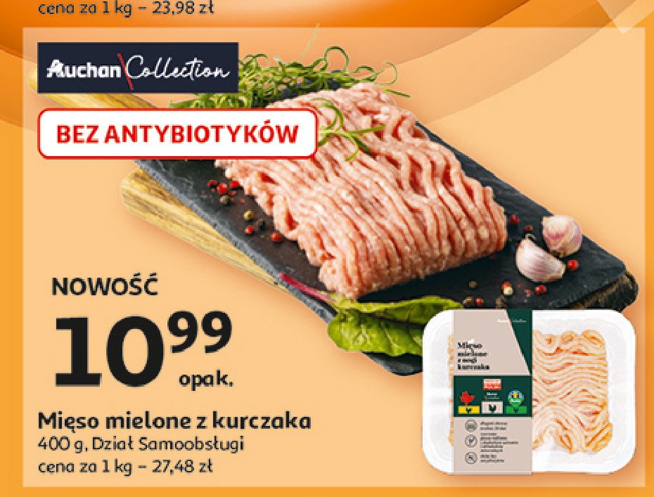 Mięso mielone z kurczaka AUCHAN COLLECTION promocja