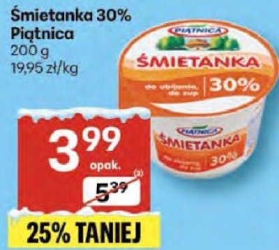 Śmietanka 30% Piątnica promocja w Delikatesy Centrum