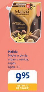 Mydło Malizia mydło w płynie, argan z wanilią, zapas promocja w Drogerie DM