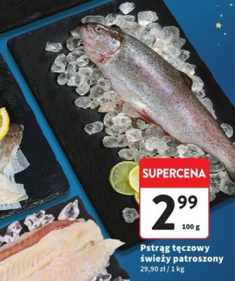 Pstrąg tęczowy świeży patroszony promocja w Intermarche