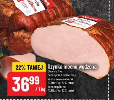 Szynka mocno wędzona Olewnik promocja w POLOmarket