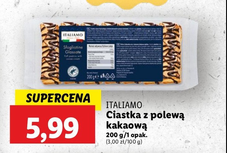 Ciastka sfogliatine glassate Italiamo promocja