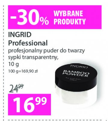 Puder sypki transparentny Ingrid bamboo powder Ingrid cosmetics promocja