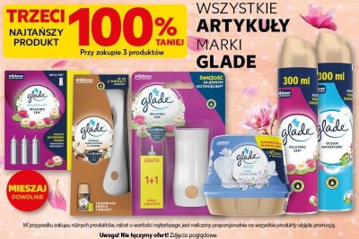 Wszystkie odświeżacze powietrza marki Glade TRZECI -100% promocja w Kaufland