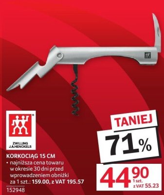 Korkociąg 15 cm Zwilling J.A. Henckels promocja w Selgros