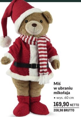 Miś w ubraniu mikołaja promocja w Makro