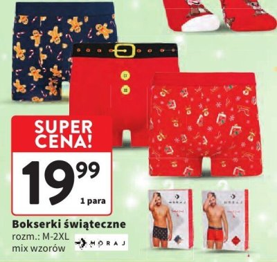 Bokserki świąteczne Moraj promocja w Intermarche