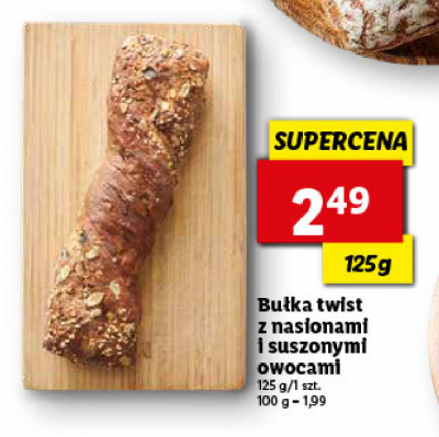 Bułka twist z nasionami i suszonymi owocami promocja