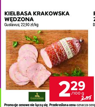 Kiełbasa krakowska wędzona Gustavus promocja w Stokrotka