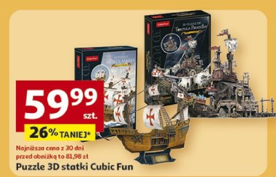Puzzle 3D statki Cubic Fun promocja w Auchan