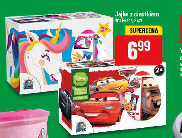 Jajko z ciastkiem auta Uno foods promocja