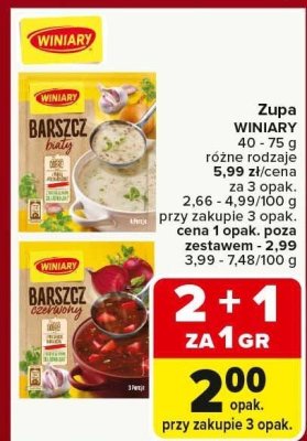 Zupa WINIARY różne rodzaje 40-75g promocja w Carrefour Market