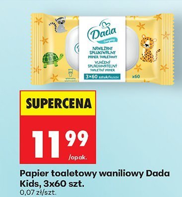 Papier toaletowy waniliowy Kids, 3x60 szt. promocja w Biedronka