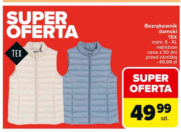 Bezrękawnik damski s-xl Tex promocja w Carrefour