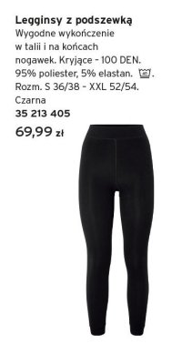 Legginsy z podszewką czarne promocja w Tchibo