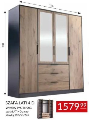 Szafa LATI 4 D Abra Meble promocja w Abra Meble