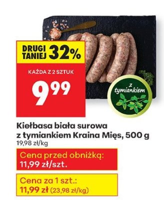 Kie艂basa bia艂a surowa promocja w Biedronka
