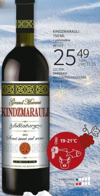 Wino Kindzmarauli Saperavi 750 ML promocja w Selgros