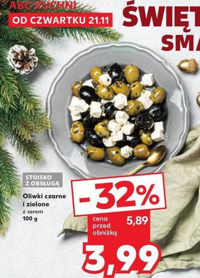 Oliwki czarne i zielone z serem feta promocja w Kaufland