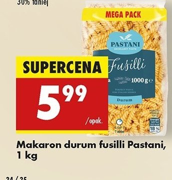Makaron durum fusilli Pastani promocja