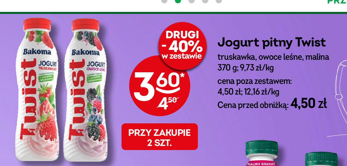 Jogurt owoce leśne Bakoma twist promocja