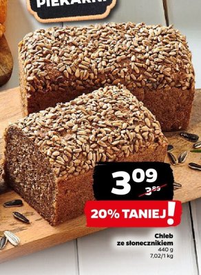 Chleb ze s艂onecznikiem Z dobrej piekarni promocja w Netto