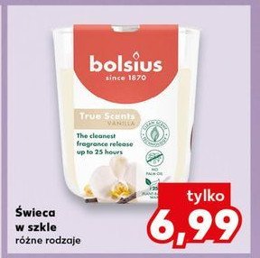 Świeca w szkle 80/73 wanilia Bolsius true scents promocja w Kaufland