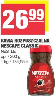 Kawa rozpuszczalna Nescafe Classic Nestle promocja w SPAR