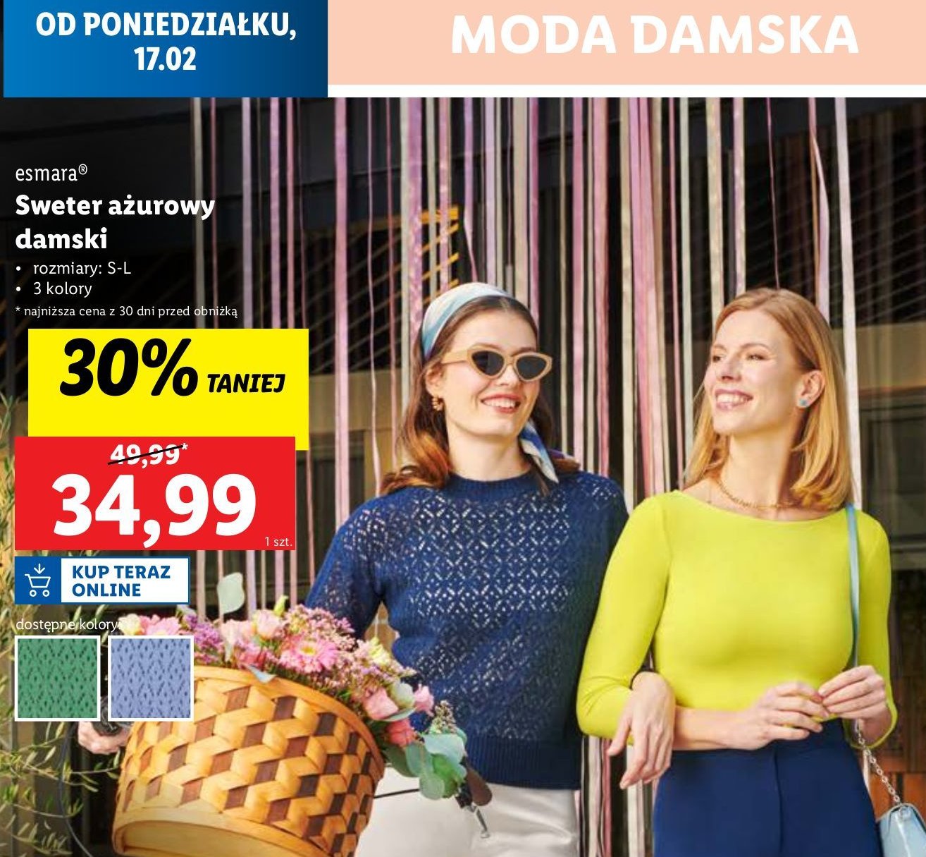 Sweter ażurowy s-l Esmara promocja