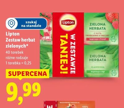 Herbata Lipton Zestaw herbat zielonych promocja w Lidl