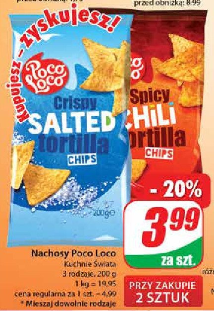 Chipsy tortilla natural Poco loco promocja