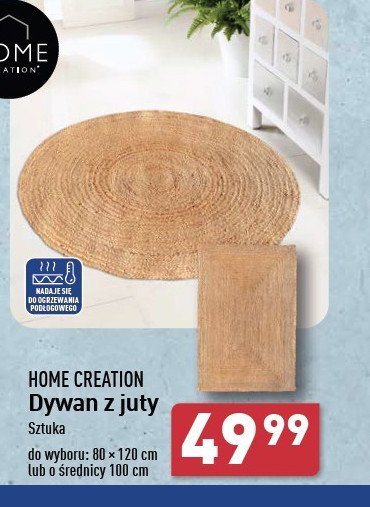 Dywan z juty 100 cm Home creation promocja w Aldi