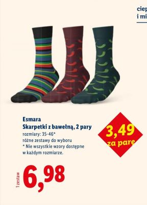 Skarpetki z bawełną, 2 pary promocja w Lidl