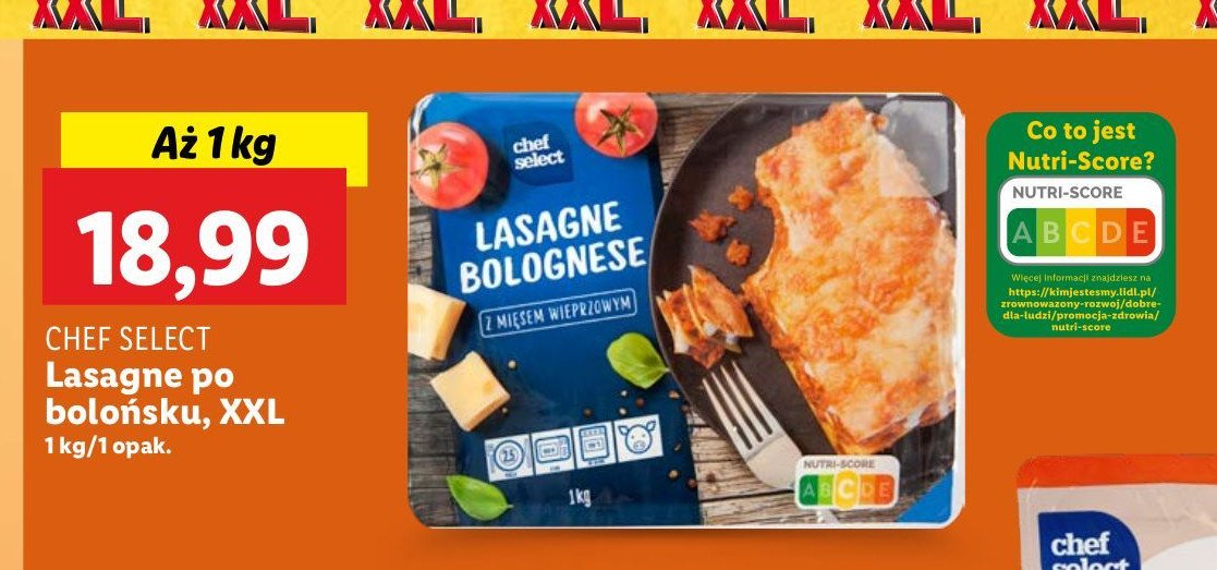 Lasagne bolognese z mięsem wieprzowym Chef select promocja