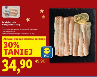 Targ Rybny Lidla Mintaj filet bez skóry promocja w Lidl