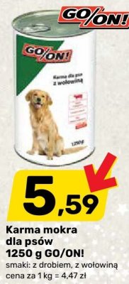 Karma mokra dla psów 1250 g GO/ONI promocja w Bricomarche