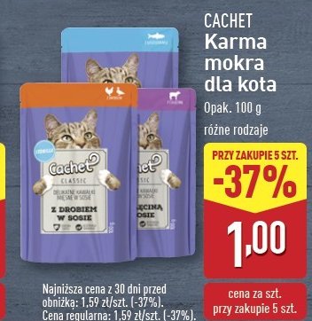 Karma dla kota cielęcina w sosie Cachet promocja w Aldi