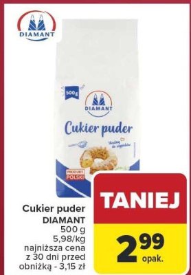 Cukier puder DIAMANT 500g promocja w Carrefour