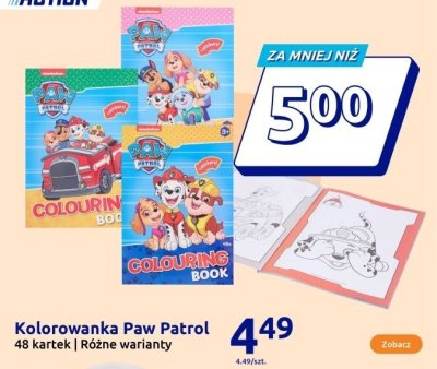 Kolorowanka Paw Patrol, 48 kartek, Różne warianty promocja w Action