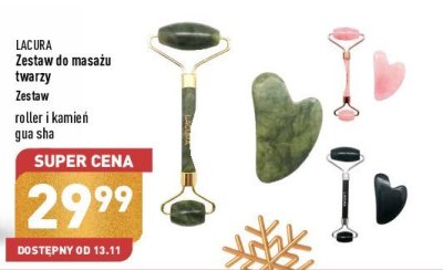 Zestaw masujący roller + kamień gua sha Lacura promocja