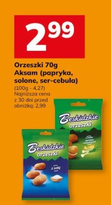 Orzeszki 70g Aksam (papryka, solone, ser-cebula) promocja w Hitpol