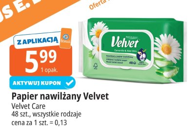 Papier nawilżany Velvet Care promocja w Leclerc