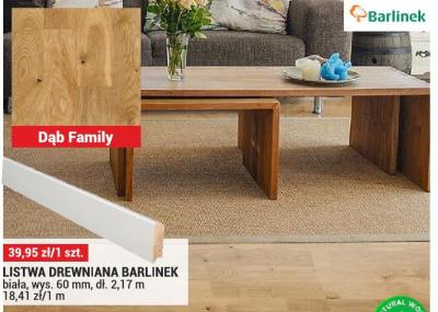 Listwa drewniana Barlinek biała Dąb Family promocja w Merkury Market