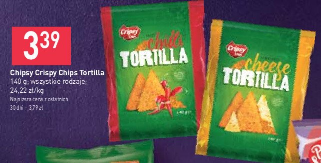 Chipsy tortilla serowe CRISPY CHIPS promocja