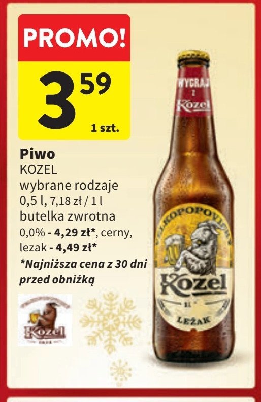 Piwo Kozel lezak promocja w Intermarche