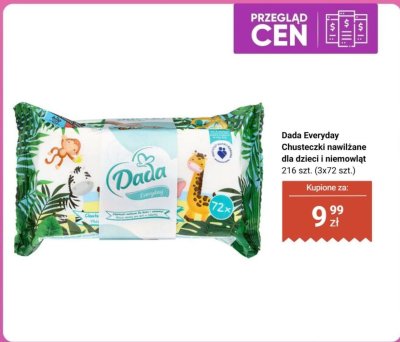 Chusteczki nawilżane Everyday dla dzieci i niemowląt 216 szt. (3x72 szt.) Dada promocja w Biedronka