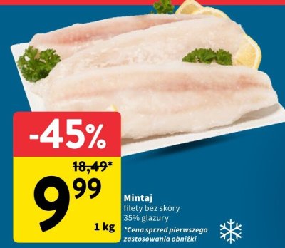 Mintaj filety bez skóry  promocja w Intermarche