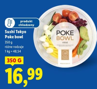 Sushi Tokyo Poke bowl różne rodzaje promocja w Lidl