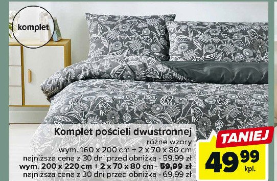 Komplet po艣cieli dwustronnej rozm. 200 x 220 cm + 2 x 70 x 80 cm promocja