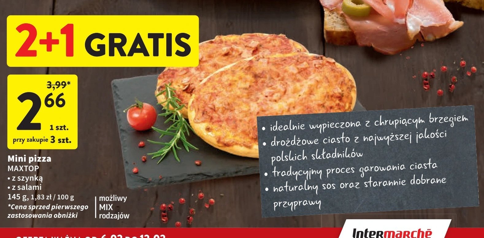 Mini pizza z szynką Maxtop promocja